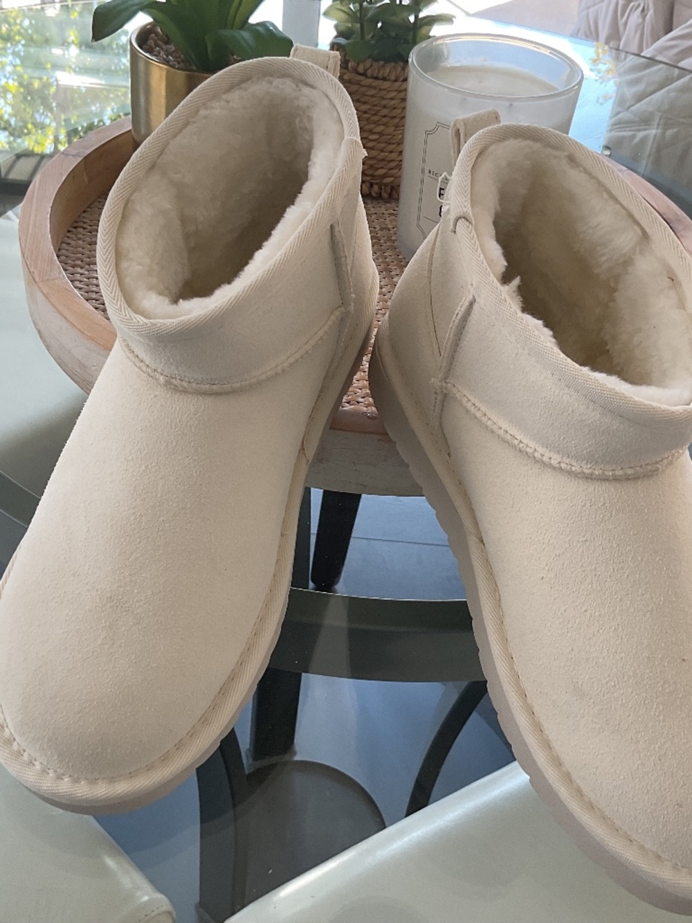 Slipper boot style, cream, nwt, size 8.5
